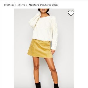 Sadie & Sage Mustard Yellow Corduroy Mini Skirt XS
